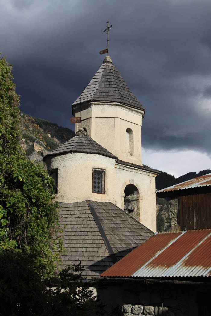 Eglise paroissiale Saint Erige, Arige et Saint-Vincent-de-Saragosse. Cliché : Thomassin, Philippe, Roudoule, écomusée en terre gavotte, 2018.