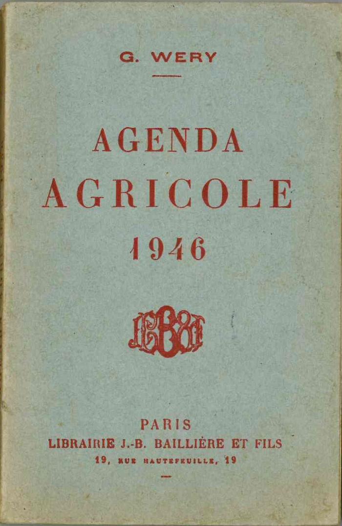 Agenda aide-mémoire agricole et viticole (BIB-1800162)