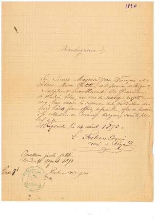 [Demande de dispense de mariage pour Jean-François Maynan et Marie-Clotilde Blanc]